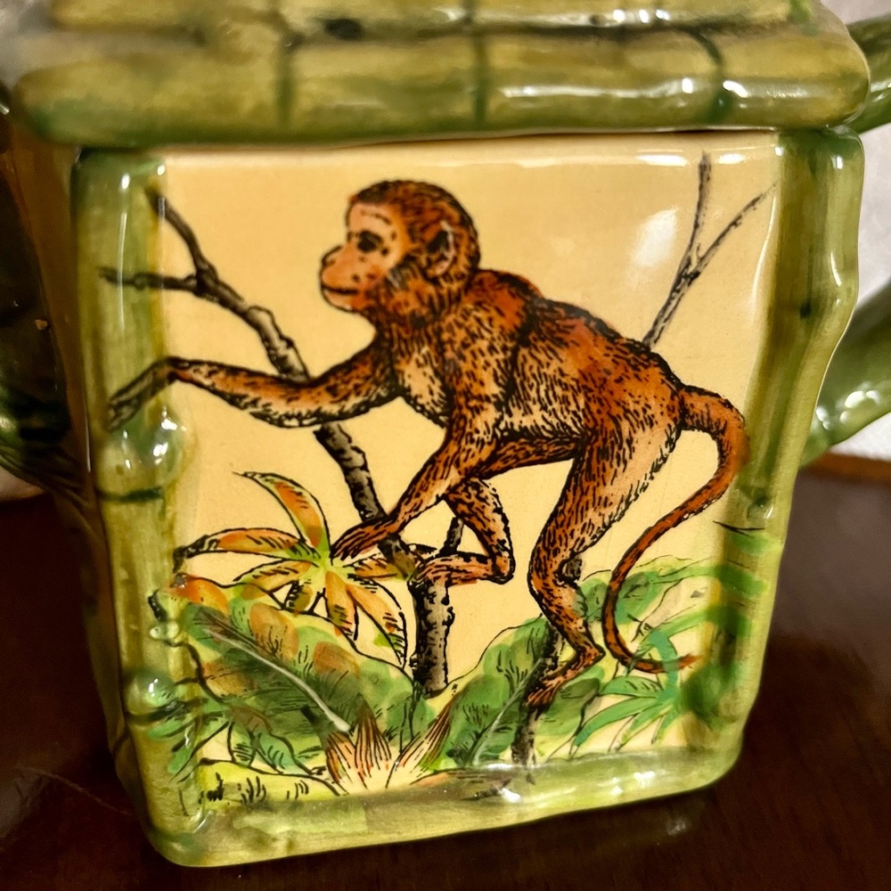 Vintage Maxcera Monkey on Bamboo Tree - Tea pot -